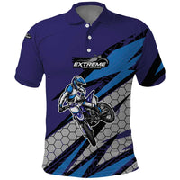 Custom Extreme Motocross Racing Polo Shirt with Rider Graphic - Wonder Print Shop