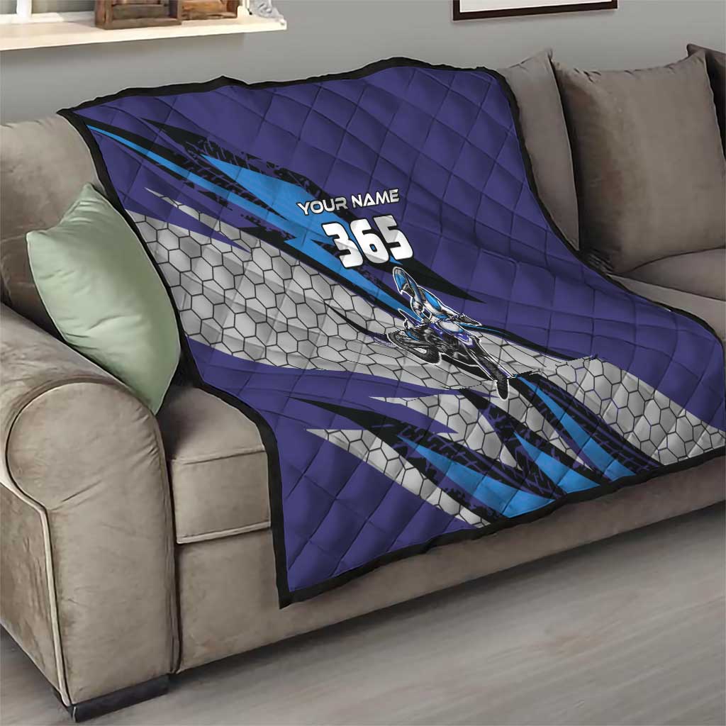 Custom Extreme Motocross Racing Quilt with Rider Graphic - Wonder Print Shop