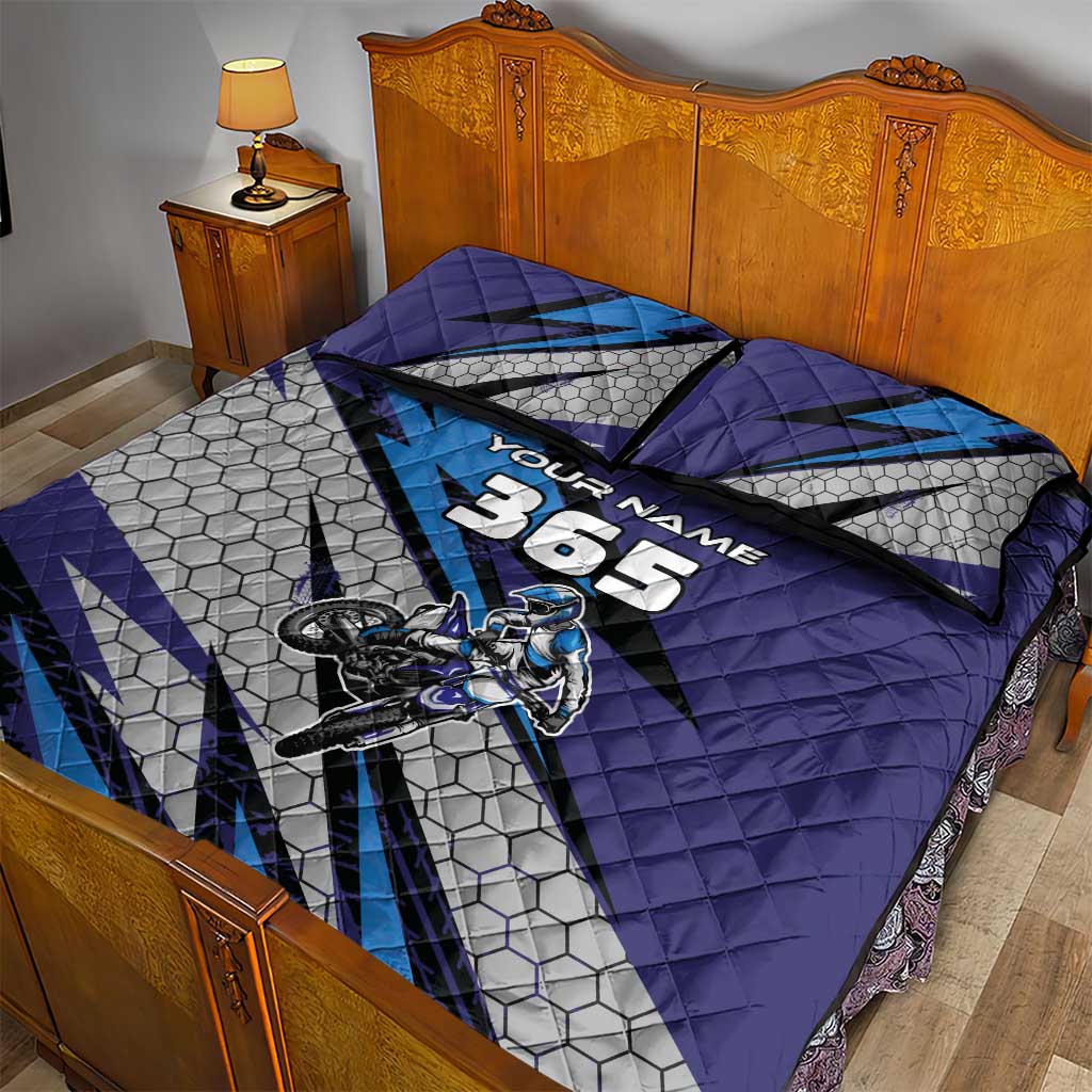 Custom Extreme Motocross Racing Quilt Bed Set with Rider Graphic - Wonder Print Shop