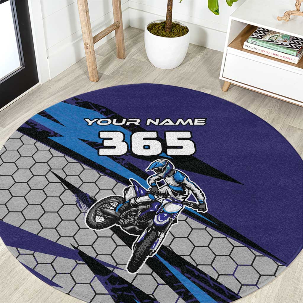 Custom Extreme Motocross Racing Round Carpet with Rider Graphic - Wonder Print Shop