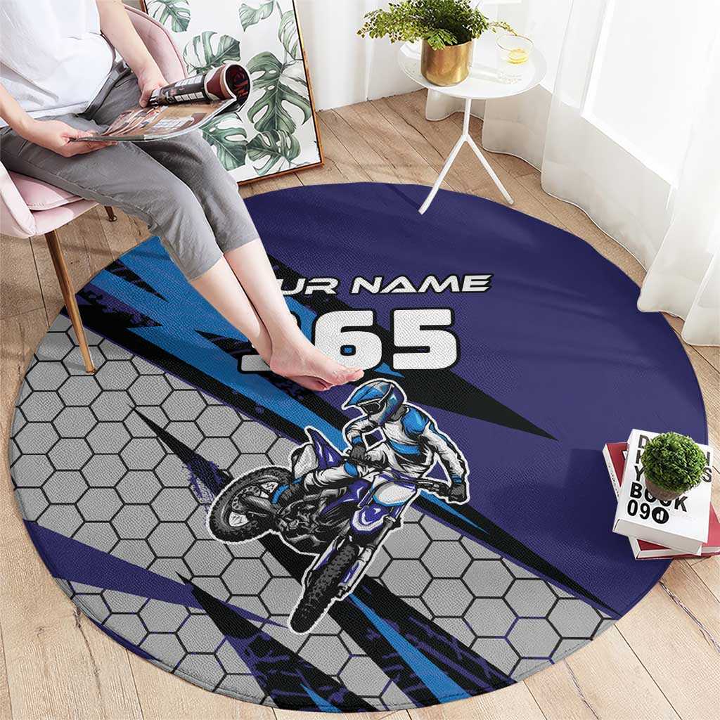 Custom Extreme Motocross Racing Round Carpet with Rider Graphic - Wonder Print Shop