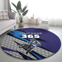 Custom Extreme Motocross Racing Round Carpet with Rider Graphic - Wonder Print Shop