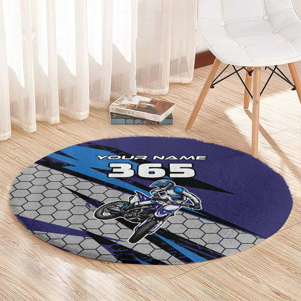 Custom Extreme Motocross Racing Round Carpet with Rider Graphic - Wonder Print Shop
