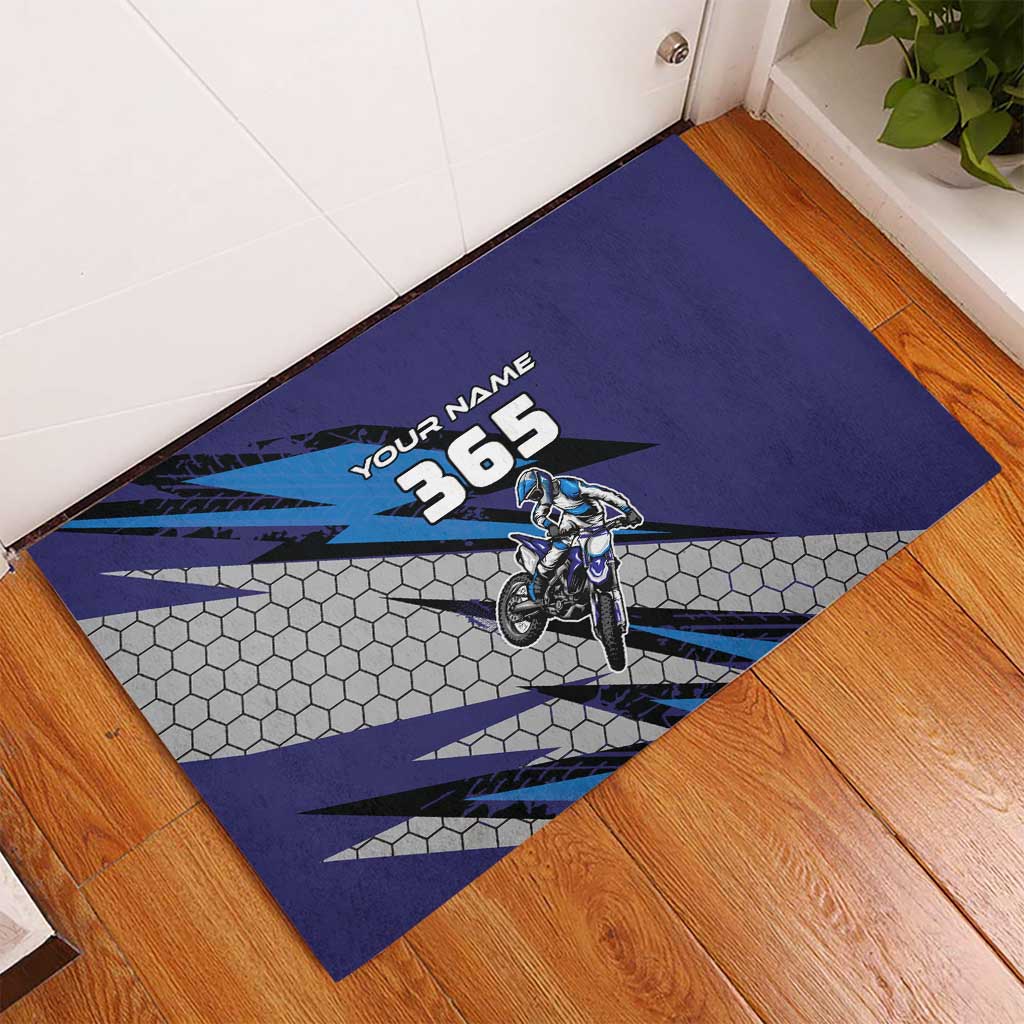 Custom Extreme Motocross Racing Rubber Doormat with Rider Graphic - Wonder Print Shop