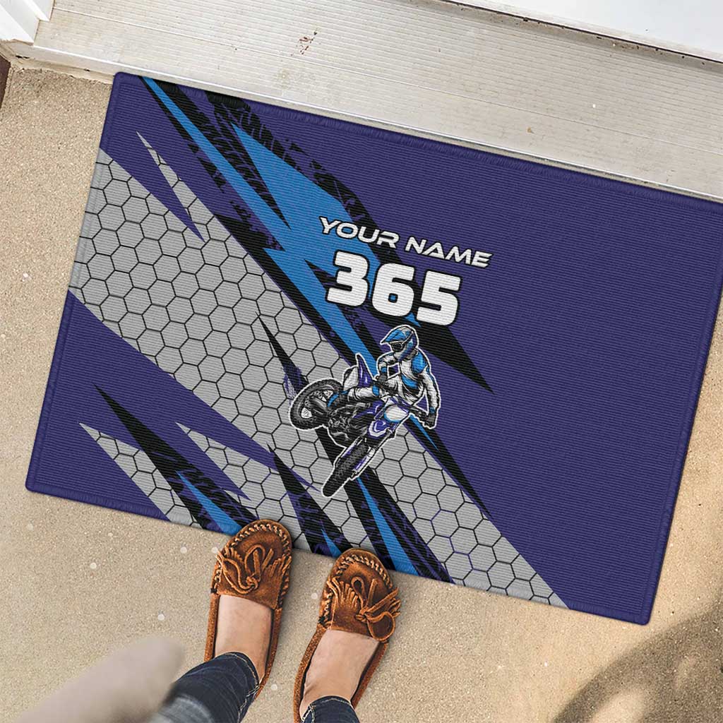 Custom Extreme Motocross Racing Rubber Doormat with Rider Graphic - Wonder Print Shop
