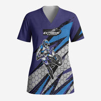 Custom Extreme Motocross Racing Scrub Top with Rider Graphic - Wonder Print Shop