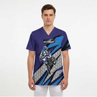 Custom Extreme Motocross Racing Scrub Top with Rider Graphic - Wonder Print Shop