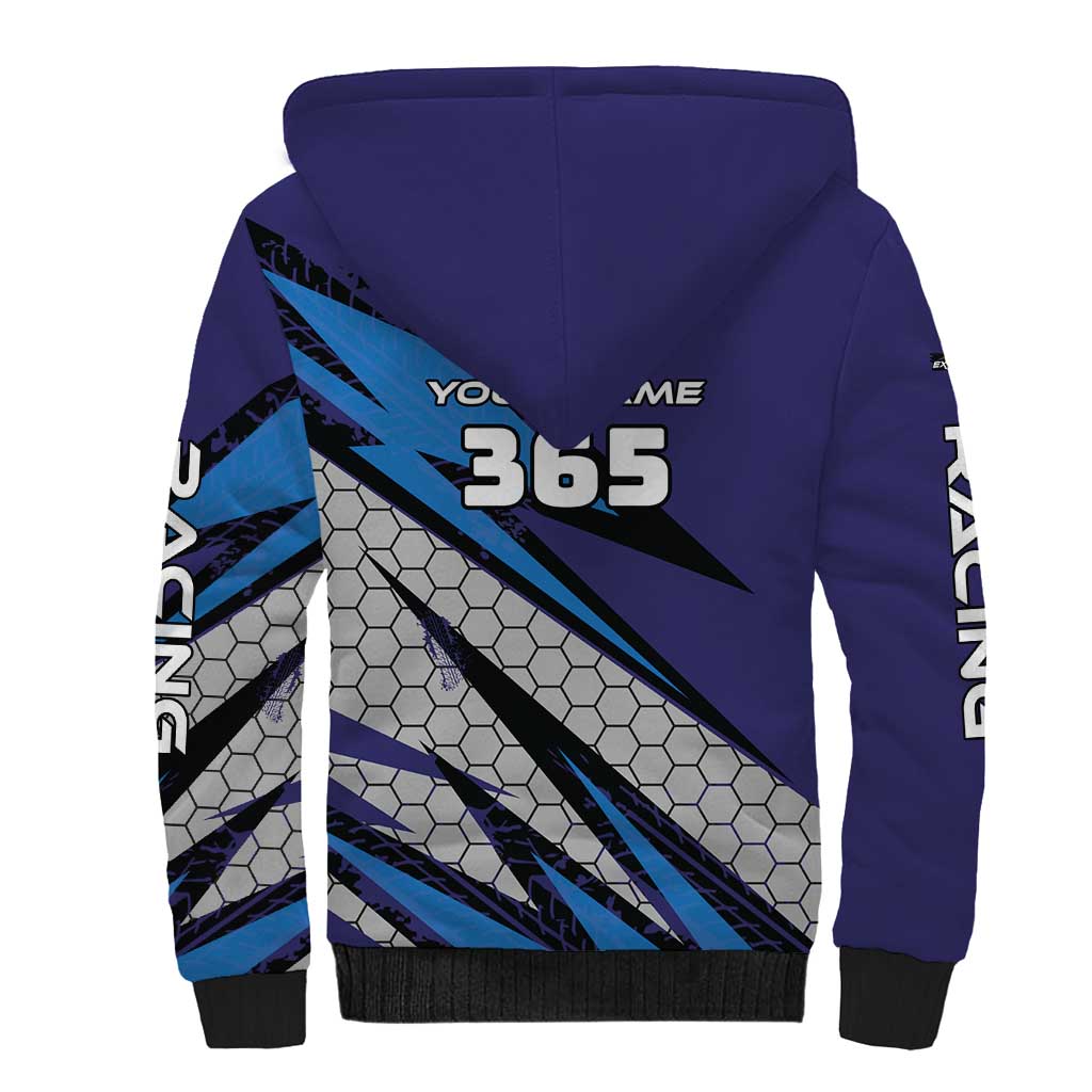 Custom Extreme Motocross Racing Sherpa Hoodie with Rider Graphic - Wonder Print Shop