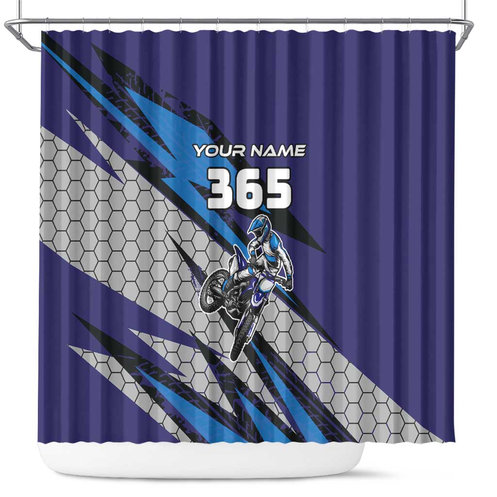 Custom Extreme Motocross Racing Shower Curtain with Rider Graphic - Wonder Print Shop