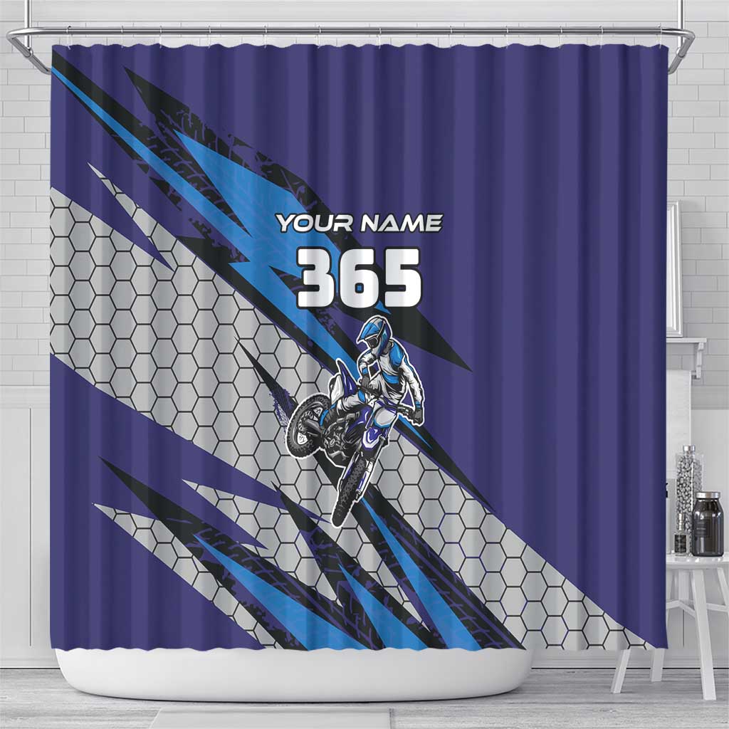 Custom Extreme Motocross Racing Shower Curtain with Rider Graphic - Wonder Print Shop