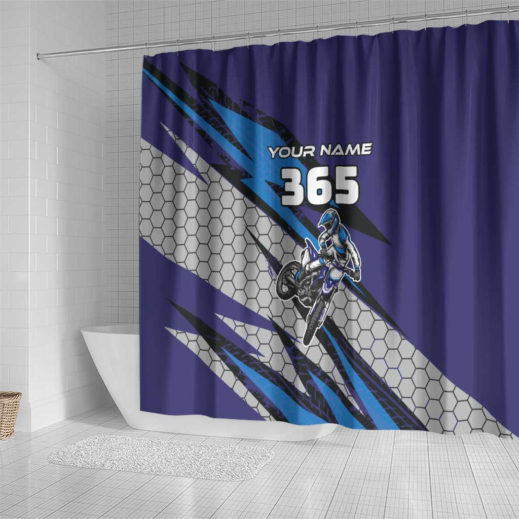 Custom Extreme Motocross Racing Shower Curtain with Rider Graphic - Wonder Print Shop