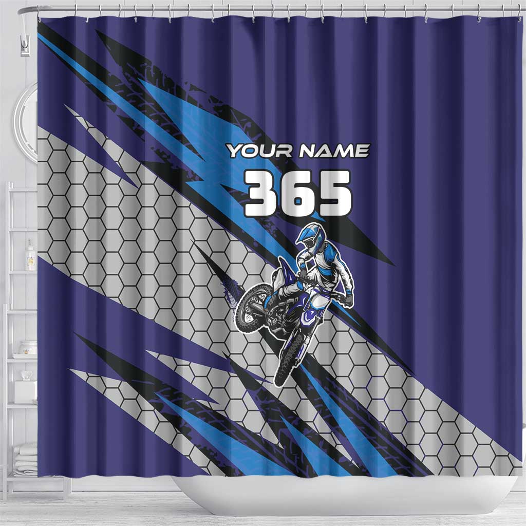 Custom Extreme Motocross Racing Shower Curtain with Rider Graphic - Wonder Print Shop