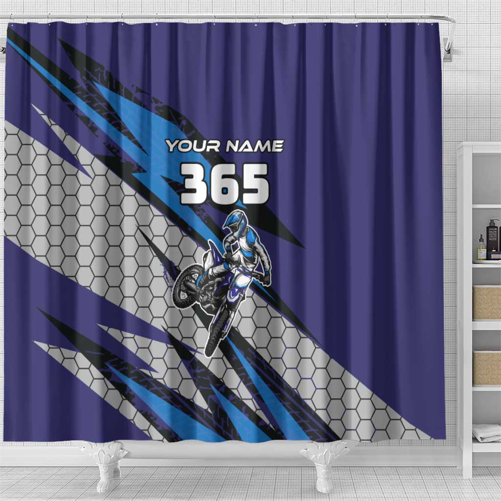 Custom Extreme Motocross Racing Shower Curtain with Rider Graphic - Wonder Print Shop