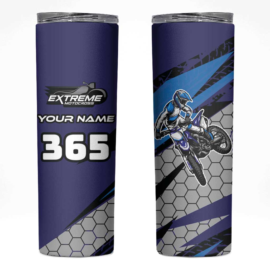 Custom Extreme Motocross Racing Skinny Tumbler with Rider Graphic - Wonder Print Shop