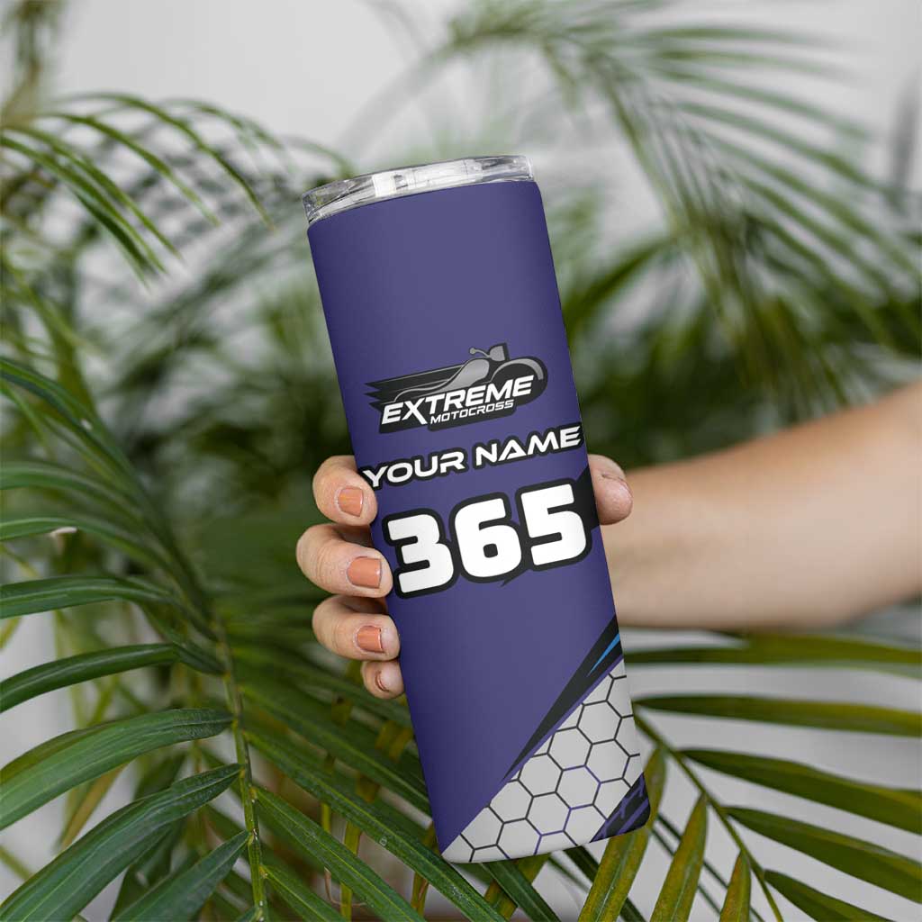 Custom Extreme Motocross Racing Skinny Tumbler with Rider Graphic - Wonder Print Shop