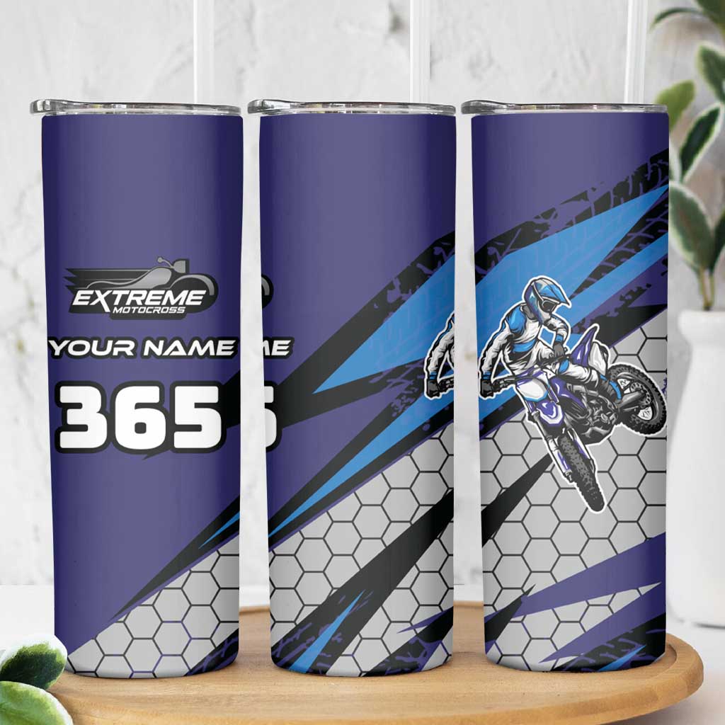 Custom Extreme Motocross Racing Skinny Tumbler with Rider Graphic - Wonder Print Shop
