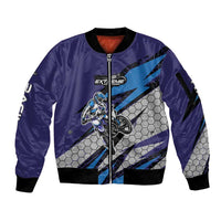 Custom Extreme Motocross Racing Sleeve Zip Bomber Jacket with Rider Graphic - Wonder Print Shop