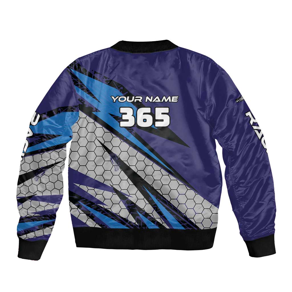 Custom Extreme Motocross Racing Sleeve Zip Bomber Jacket with Rider Graphic - Wonder Print Shop