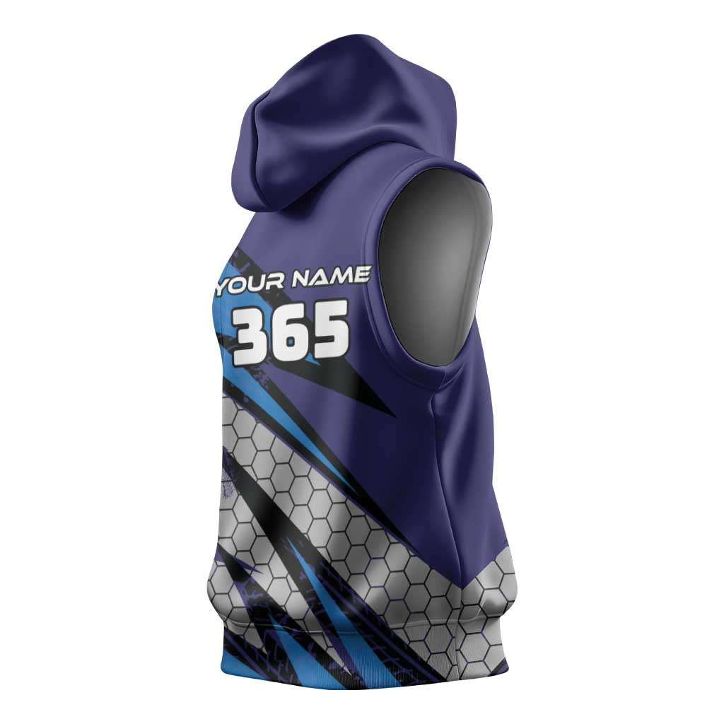 Custom Extreme Motocross Racing Sleeveless Hoodie with Rider Graphic - Wonder Print Shop