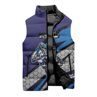 Custom Extreme Motocross Racing Sleeveless Puffer Jacket with Rider Graphic - Wonder Print Shop