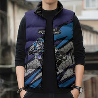 Custom Extreme Motocross Racing Sleeveless Puffer Jacket with Rider Graphic - Wonder Print Shop