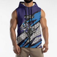 Custom Extreme Motocross Racing Sleeveless Zip Hoodie with Rider Graphic - Wonder Print Shop