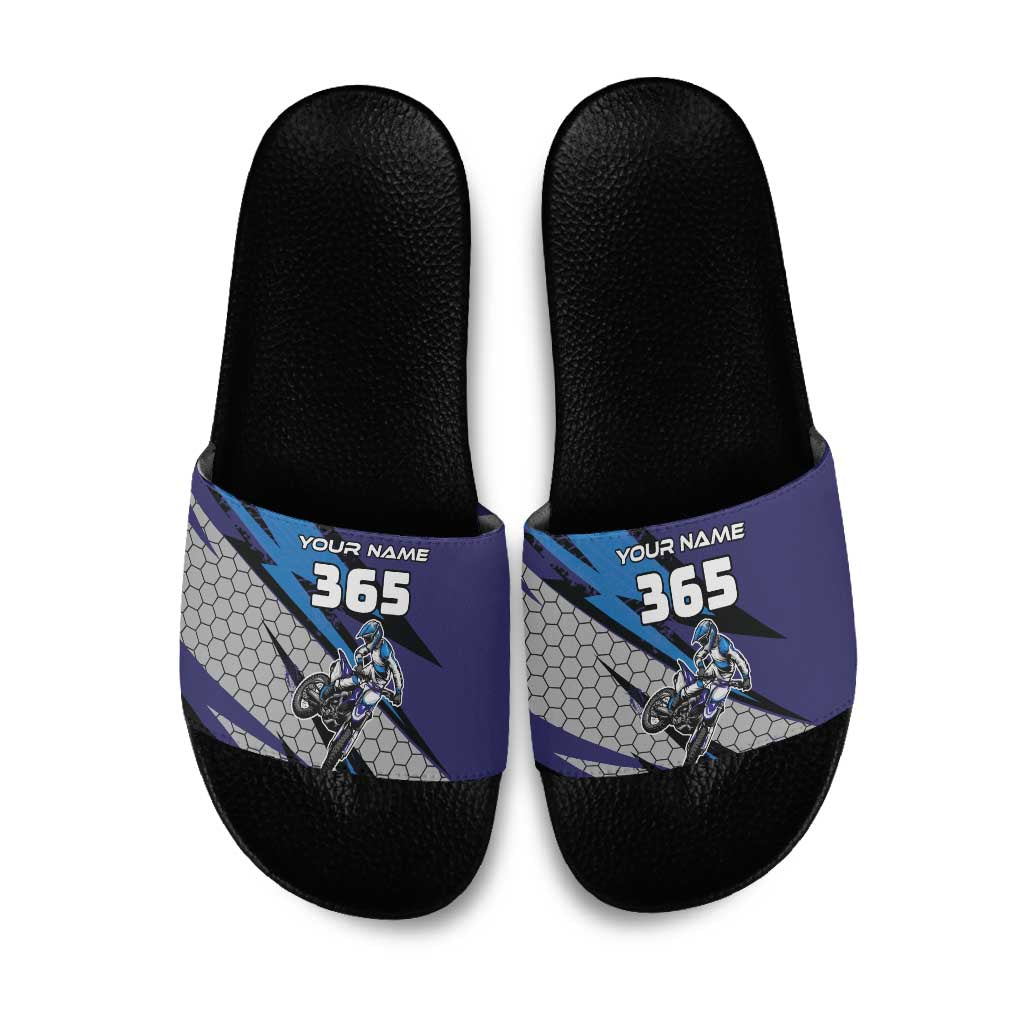 Custom Extreme Motocross Racing Slide Sandals with Rider Graphic - Wonder Print Shop