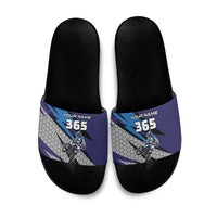 Custom Extreme Motocross Racing Slide Sandals with Rider Graphic - Wonder Print Shop