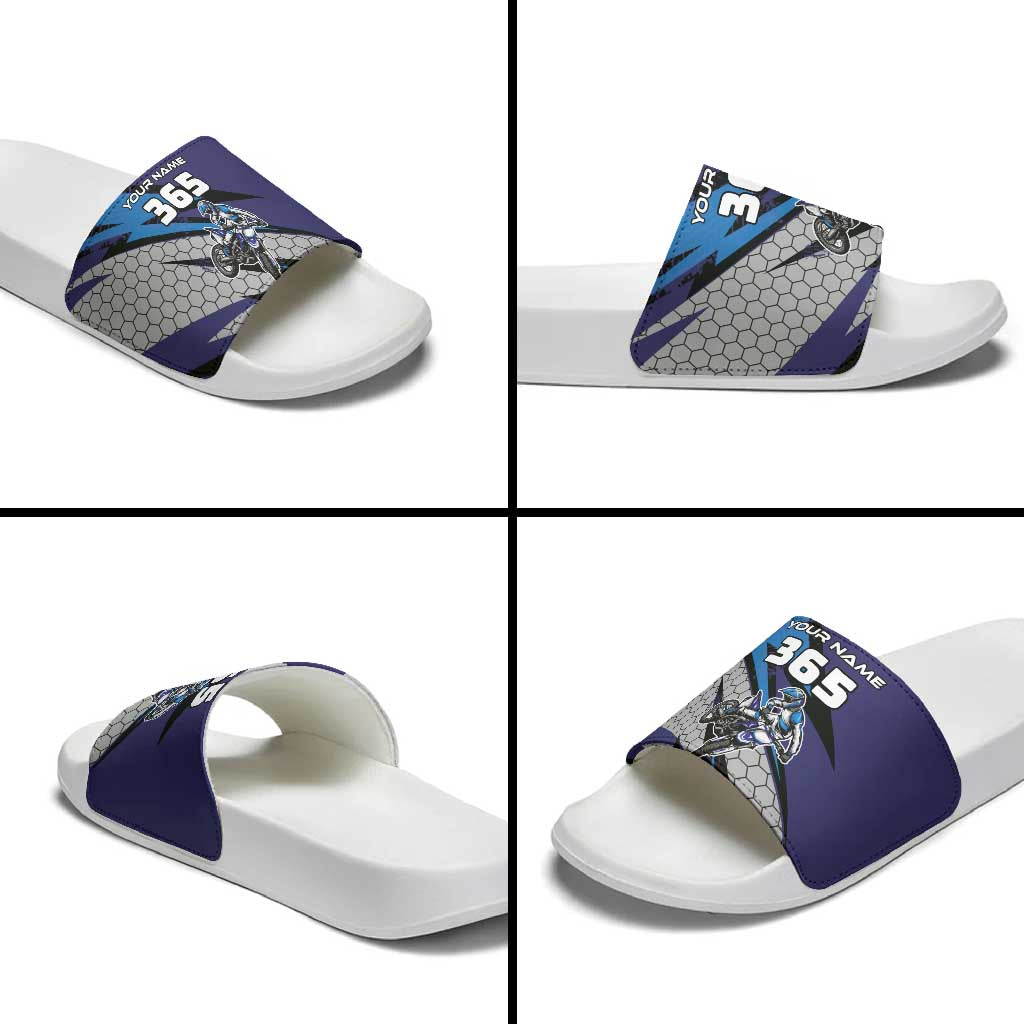 Custom Extreme Motocross Racing Slide Sandals with Rider Graphic - Wonder Print Shop