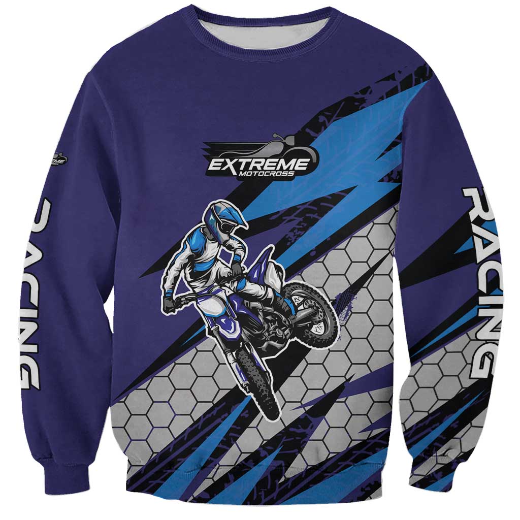 Custom Extreme Motocross Racing Sweatshirt with Rider Graphic - Wonder Print Shop