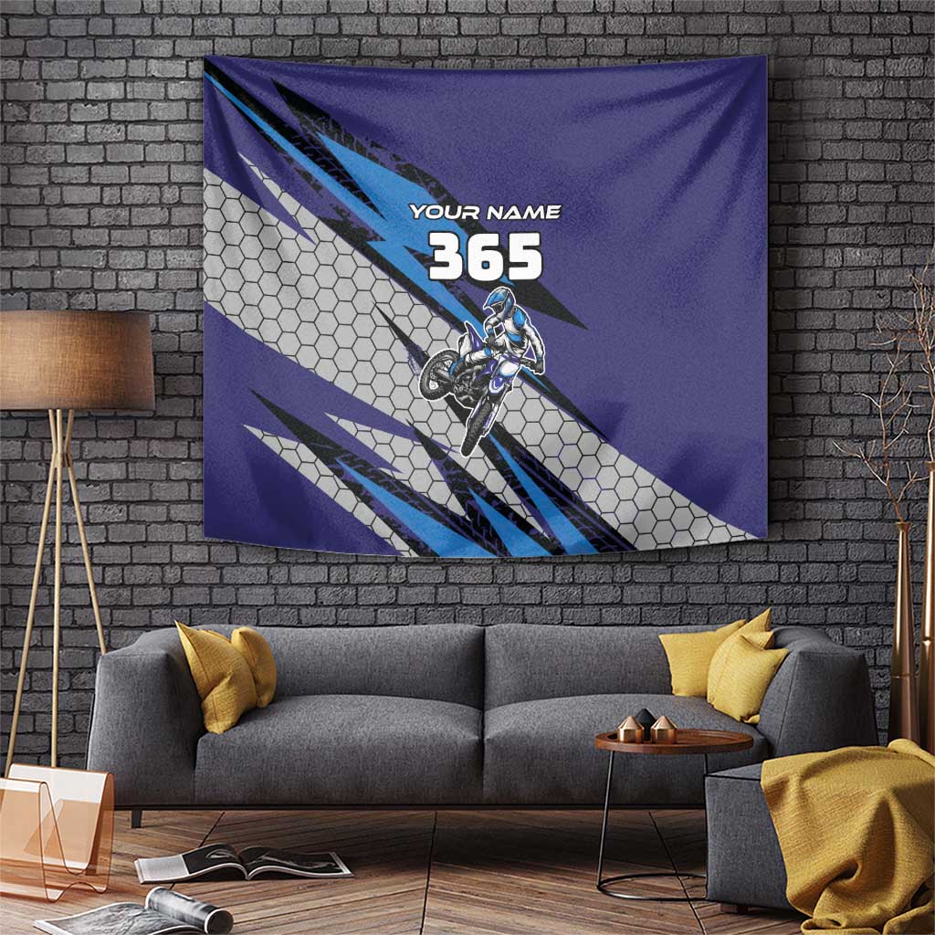 Custom Extreme Motocross Racing Tapestry with Rider Graphic - Wonder Print Shop