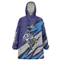 Custom Extreme Motocross Racing Wearable Blanket Hoodie with Rider Graphic - Wonder Print Shop