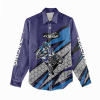 Custom Extreme Motocross Racing Women Casual Shirt with Rider Graphic - Wonder Print Shop