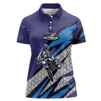 Custom Extreme Motocross Racing Women Polo Shirt with Rider Graphic - Wonder Print Shop