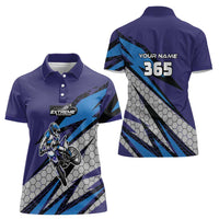 Custom Extreme Motocross Racing Women Polo Shirt with Rider Graphic - Wonder Print Shop