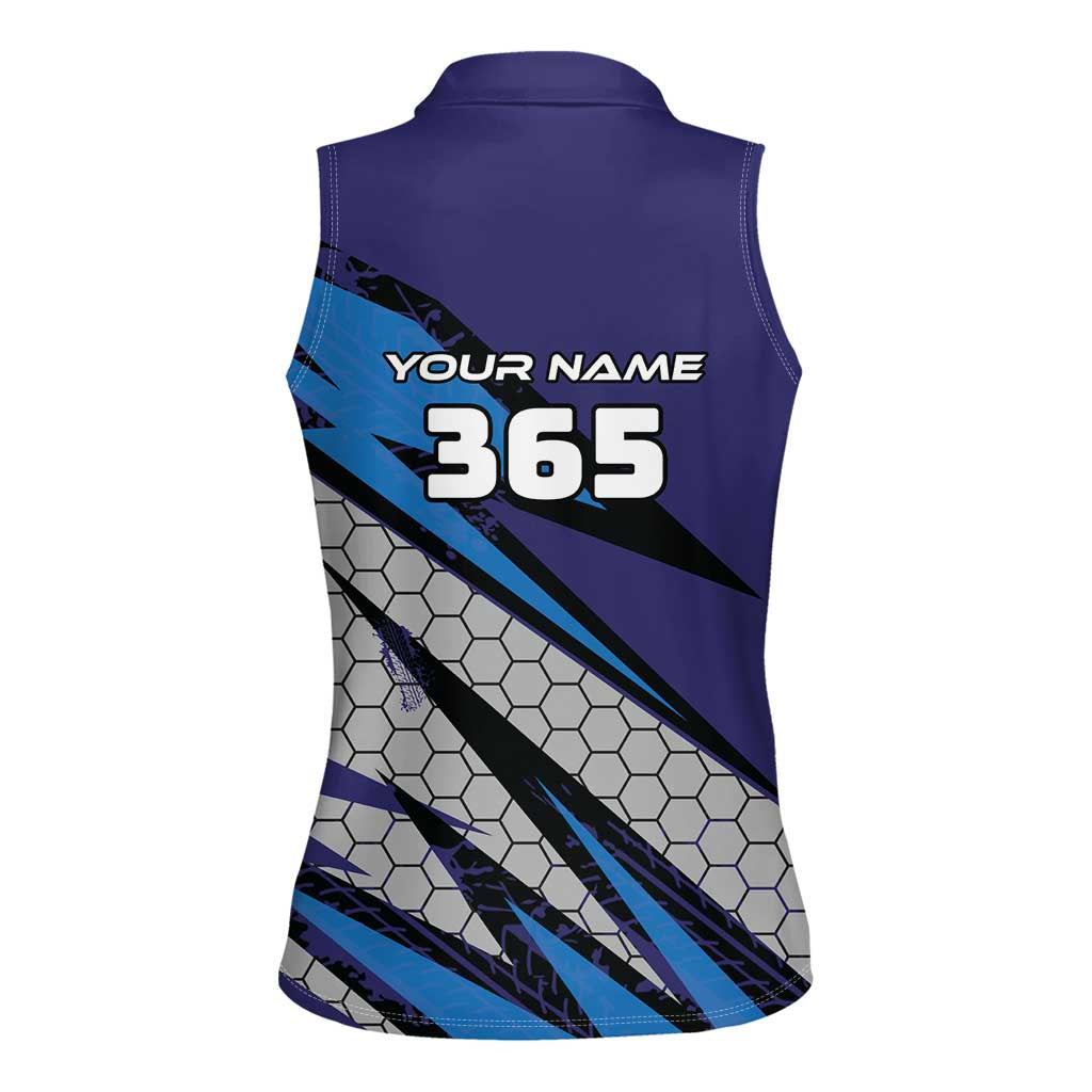 Custom Extreme Motocross Racing Women Sleeveless Polo Shirt with Rider Graphic - Wonder Print Shop