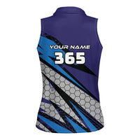 Custom Extreme Motocross Racing Women Sleeveless Polo Shirt with Rider Graphic - Wonder Print Shop