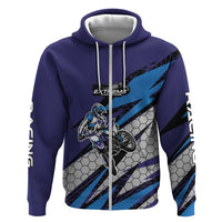 Custom Extreme Motocross Racing Zip Hoodie with Rider Graphic - Wonder Print Shop