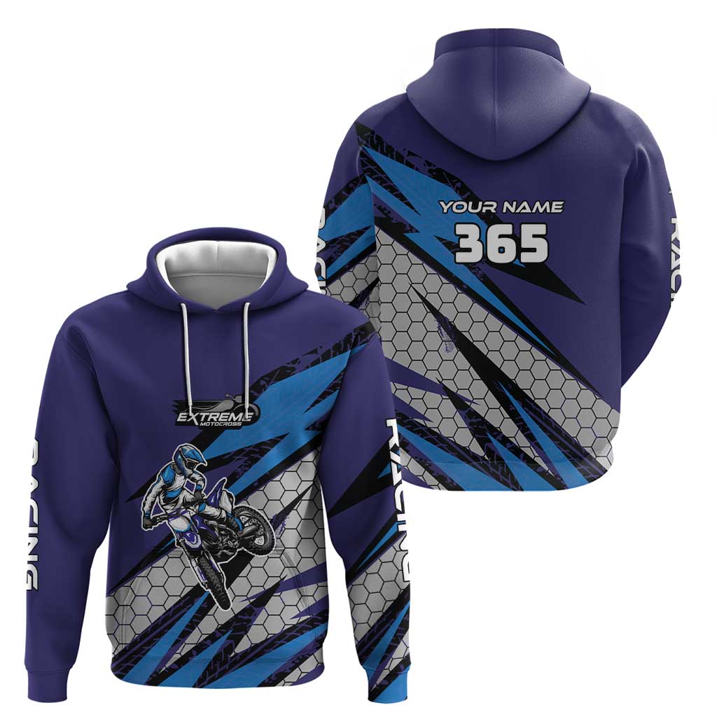 Custom Extreme Motocross Racing Zip Hoodie with Rider Graphic - Wonder Print Shop