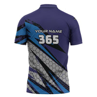 Custom Extreme Motocross Racing Zipper Polo Shirt with Rider Graphic - Wonder Print Shop