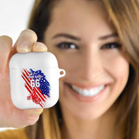 Custom Patriotic Motocross AirPods Case with American Flag - Wonder Print Shop