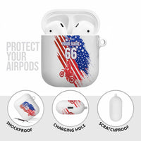 Custom Patriotic Motocross AirPods Case with American Flag - Wonder Print Shop