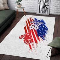 Custom Patriotic Motocross Area Rug with American Flag - Wonder Print Shop