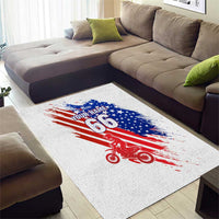 Custom Patriotic Motocross Area Rug with American Flag - Wonder Print Shop