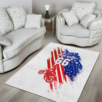 Custom Patriotic Motocross Area Rug with American Flag - Wonder Print Shop