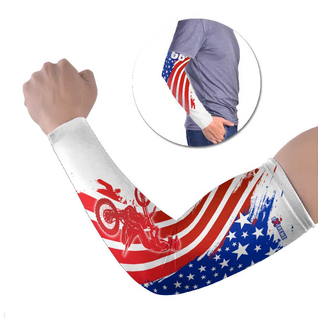 Custom Patriotic Motocross Arm Sleeves with American Flag - Wonder Print Shop