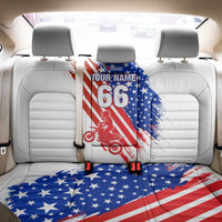 Custom Patriotic Motocross Back Car Seat Cover with American Flag - Wonder Print Shop