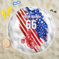 Custom Patriotic Motocross Beach Blanket with American Flag - Wonder Print Shop