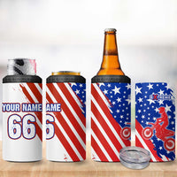 Custom Patriotic Motocross 4 in 1 Can Cooler Tumbler with American Flag - Wonder Print Shop