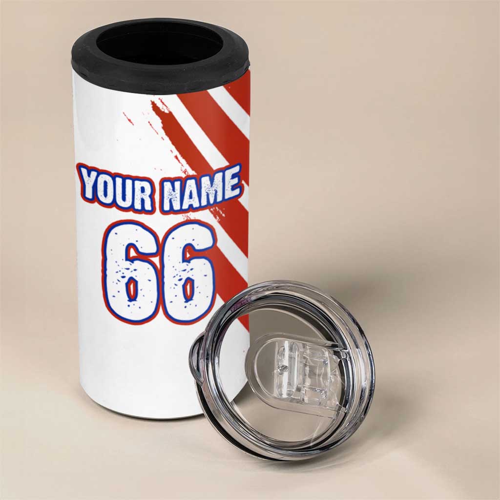 Custom Patriotic Motocross 4 in 1 Can Cooler Tumbler with American Flag - Wonder Print Shop